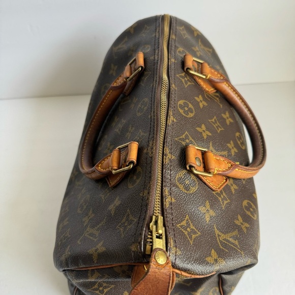 Louis Vuitton Speedy 30 Bag Vintage LV Monogram Canvas Top Handle Soft Purse - Picture 14 of 17